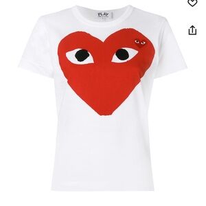 Kids White T-Shirt with Red Heart Design